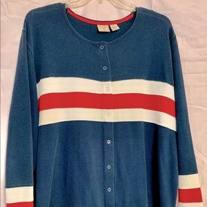 Red, White, & Blue Striped Blouse